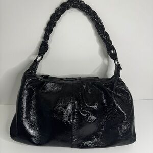 Elliott Lucca Hobo Bag Black Leather Shoulder Satchel Purse